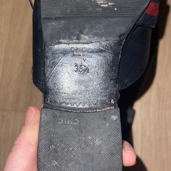 Authentic - Used - Gucci Black Leather Open Back Flats - Picture 5 of 10